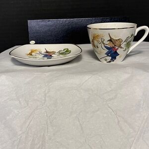 Midwinter England Staffordshire Boy in Blue Cup and Saucer Set